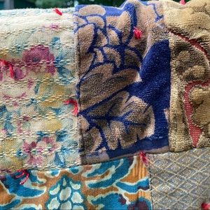 1920’s Gorgeous Hand crafted vintage Quilt Tapestry Brocade Velvet cotta…